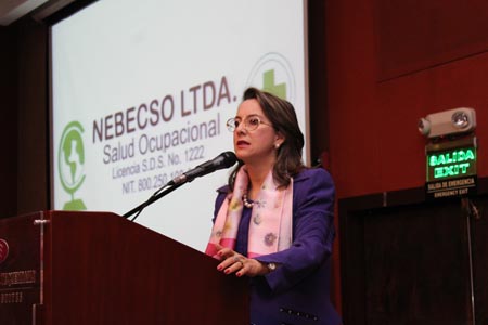 La Secretaria General de la OISS, Gina Magnolia Riaño Barón, en su intervención en el Plenario del Congreso