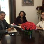 En la foto de izquierda a derecha: El Viceministro para la Participación e Igualdad de Derechos, Juan Carlos Soler, la Ministra del Interior de Colombia, Nancy Patricia Gutiérrez y la secretaria general de la OISS, Gina Magnolia Riaño Barón