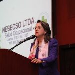 La Secretaria General de la OISS, Gina Magnolia Riaño Barón, en su intervención en el Plenario del Congreso
