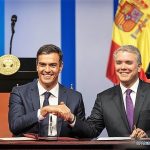En la foto de izquierda a derecha el Presidente de Gobierno de España, Pedro Sánchez y el Presidente de Colombia, Iván Duque