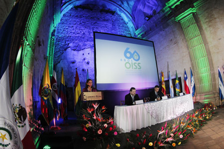 La Secretaria General de la OISS, Gina Magnolia Riaño Barón, en su intervención en el Seminario “Protección Social en Iberoamérica 1954-2014, Pasado Presente y Futuro”